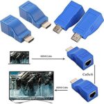 World Shopper HDMI to RJ45 Network Cable Extender, HDMI Ethernet Adapter HD Converter Adapter